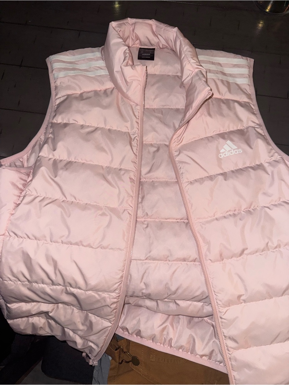 adidas Womans Pink Puffer Vest - Lightweight Insulated Layer